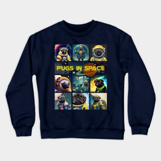 Pugs in Space- version 2 Crewneck Sweatshirt